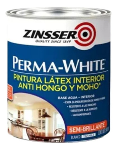Perma White Latex Antihongo Antimoho Blanco X 1 Litro