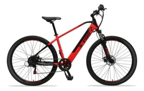 Bicicleta Eléctrica S-pro E-mob Rodado 29 Mtb Aluminio Color Rojo