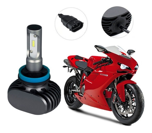 Lâmpada Ultra Led Farol Moto Ducati 1098 S 1099cc 2007