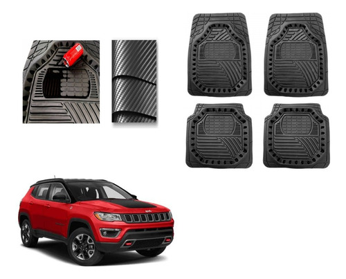 Tapete Carbono 3d Grueso Jeep Compass 2018 A 2024