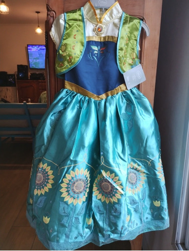 Vestido Disfraz Anna Frozen Eeuu Talle 7/8 Disney Store