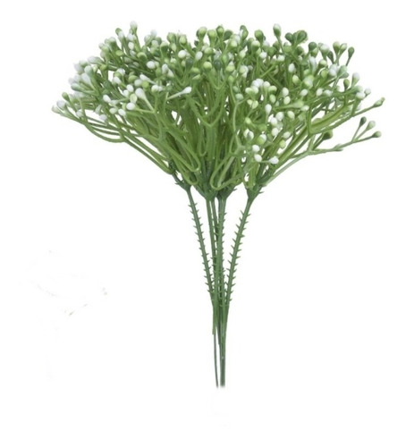 Imagem 1 de 1 de Flor Pick Carinho Mae C/print X5 Branco 20cm Flor Artificial