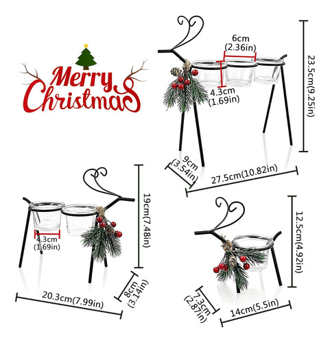 Portavelas De Navidad, Reno De Metal Vela Candelita ...