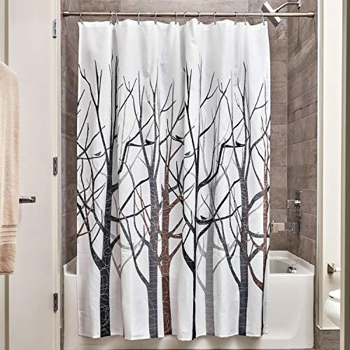 Cortina Para Ducha Interdesign Forest Fabric, 72 X 72, Negro