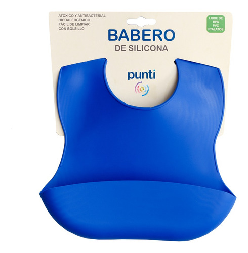 Babero Silicona Bebe Punti Con Bolsillo Impermeable +6m