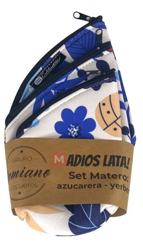 Pack Yerba Azucar Bolsa Cierre Diseño  Mate Set Matero Tela