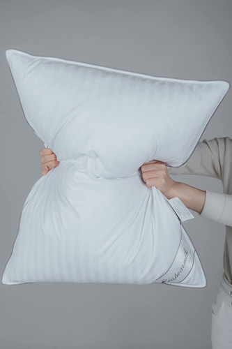 Almohada De Plumas De Ganso 100% Algodón Suave Tamaño Estánd