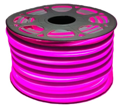 Manguera Neon Flex Led Rollo 25m Ip65 127v Construled L/rosa