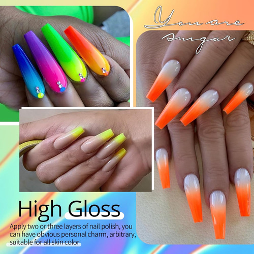 Ur Sugar Kit De 10 Colores De Esmalte Neon 7ml