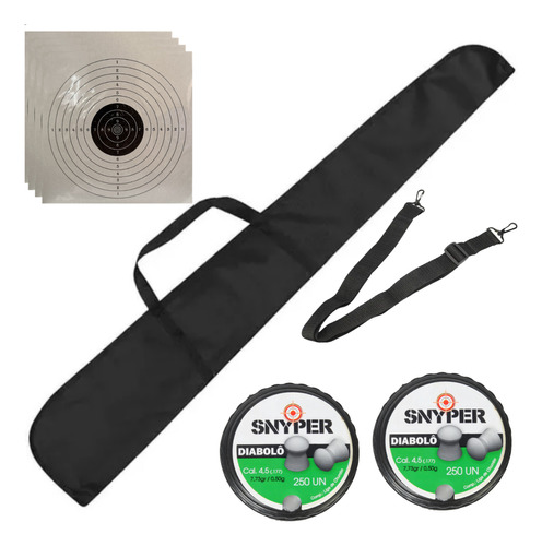 Combo Bandoleira Capa Alvo Papel 500un Snyper Diabolo 4.5mm