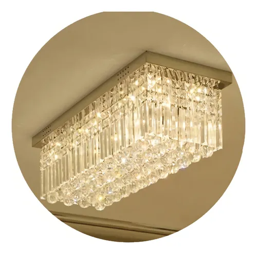 Lustre De Cristal Legítimo Retângular Sala De Jantar/estar Cor Prateado 110v/220v Menor preço em Lustre De Cristal Legítimo Retângular Sala De Jantar/estar Cor Prateado 110v/220v
