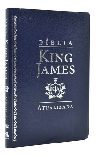 Bíblia King James Atualizada Slim Ultra Fina Luxo Azul