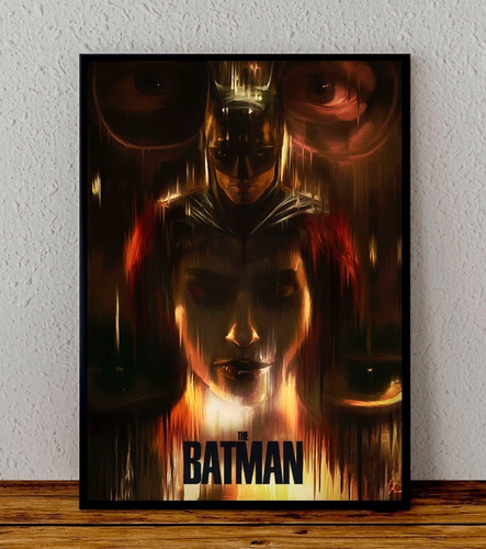 Cuadro 33x48 Poster Enmarcado Batman Mujer Maravilla Dc