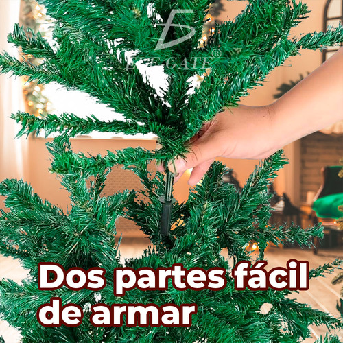 Árbol De Navidad Artificial 2.10 M Base De Metal Frondoso