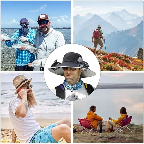 Sombrero De Pesca Al Aire Libre Con Ventilador Solar