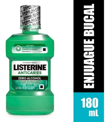 Enjuague Bucal Listerine Anticaries Zero Alcohol 180ml