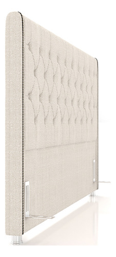 Cabeceira Box Queen 160cm Estofada Frizza Linho Creme