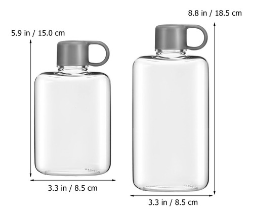 Kisangel 2 Botellas De Agua Planas, Delgadas, Reutilizables,