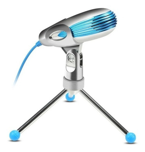 Microfono Para Pc Con Usb Condenser Sf500b Ideal Streamer Color Plateado
