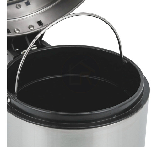 Lixeira Com Pedal 12 Litros Aço Inox E Balde Removível Vila Cor Cromado