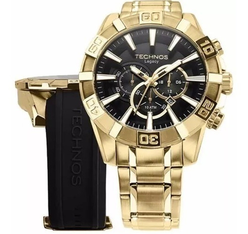 Relógio Technos Legacy Troca Pulseira Dourado Os2aajac/4p