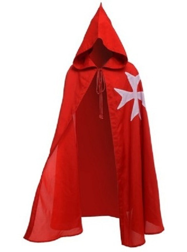 Conjunto Capa Túnica Ordem Cavaleiros Malta - Red Knight