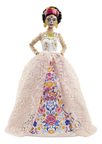 Barbie De Día De Muertos 2020 Morena Métrica Encaje Y Flores