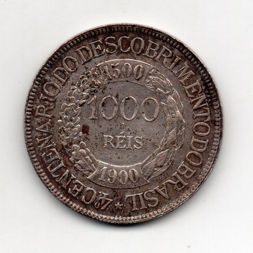1000 Reis 1900 Com. 4º Centenário Desc. Do Brasil (Usado)