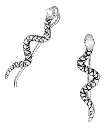 Aros Pendiente Plata 925 Diseño Serpiente Snake