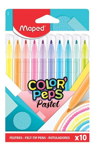 Marcador Colorear DeLG Color Pastel 10 Pzas Color Peps Maped