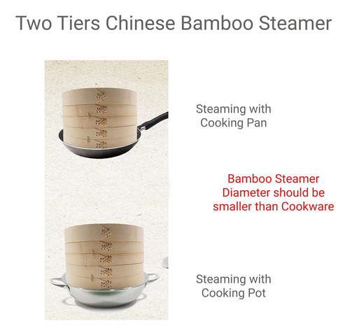 Japanbusiness-cocina Asiática Vapor De Bambú, 12 Pulgadas