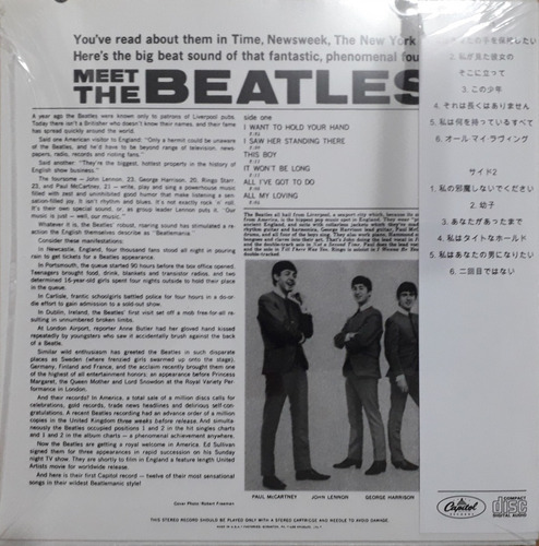 The Beatles Cd: Meet The Beatles! ( Japan - Con Obi )