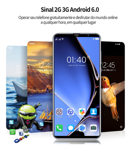 P Teléfono Barato Android S23 5.0 Ram 512mb Rom 4gb Rosa