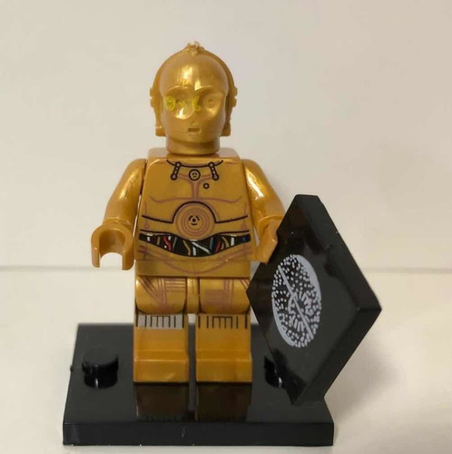 Lego Droide C3-po Minifigura Star Wars Con Base Individual