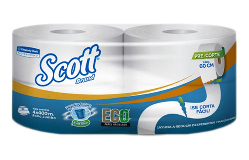 Papel Higiénico Jumbo Scott Brand Blanco 400 Mts X 4 Und