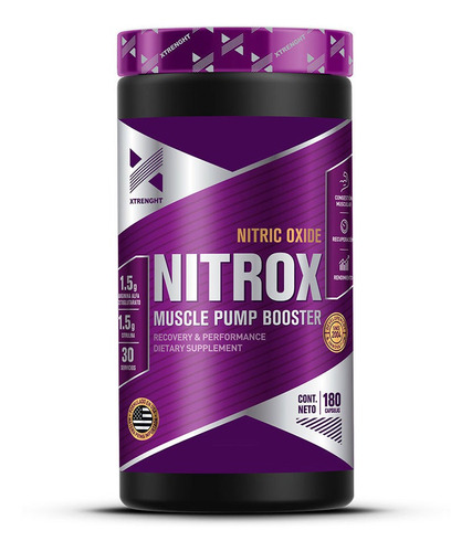 Oxido Nitrico Nitrox Xtrenght Pre Entreno 180 Capsulas