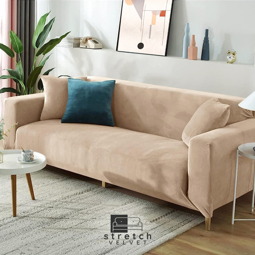 Funda De Sillón Elastizada Suave Sofa Cover 3 Cuerpos Beige