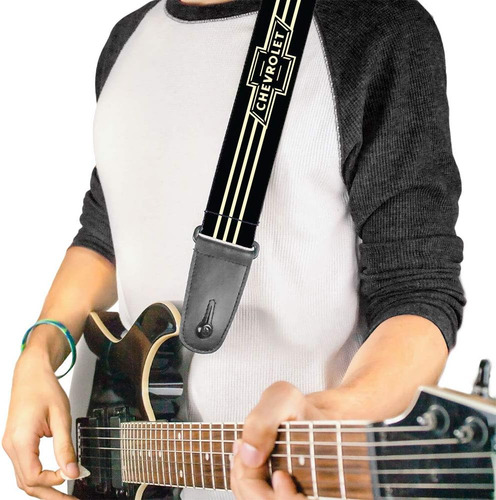 Correa De Guitarra De Hebilla - Chevrolet Bowtie De 3 Chapas