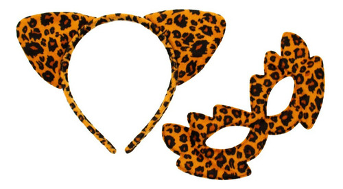 Accesorio Disfraz Animal 2 Piezas Leopardo Cintillo Antifaz