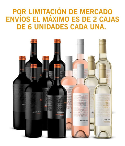 Imagen 7 de 10 de Vino Punto Final Armá Tu Mix 6 Botellas X 750ml