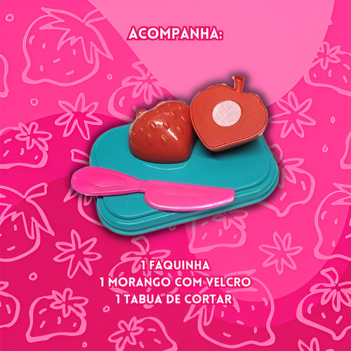 Boneca Bebe Reborn Perfumada Frutinha Com Velcro Morango