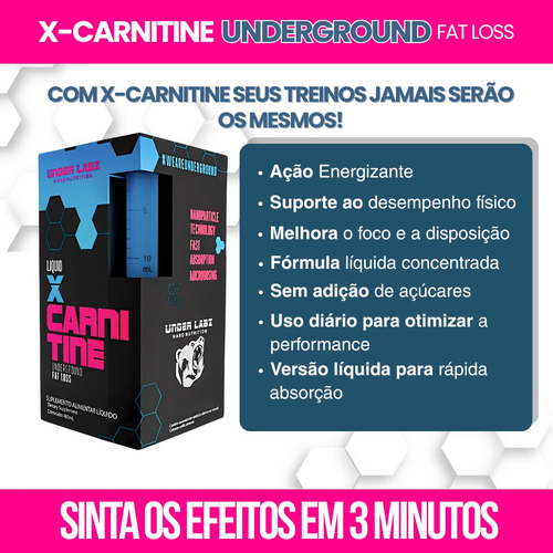 X-carnitine Liquid Under Labz 480ml | L-carnitina + Cromo