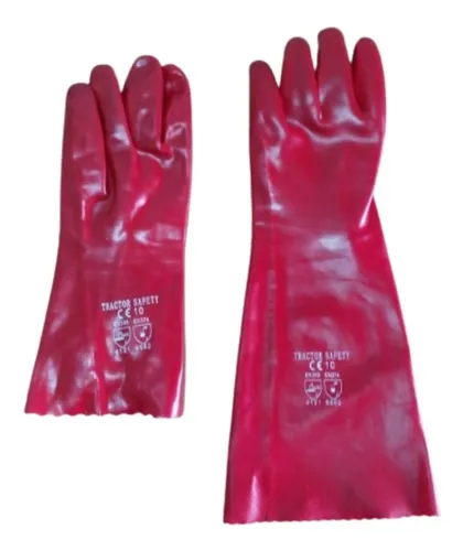 Guante De Pvc Rojo 14