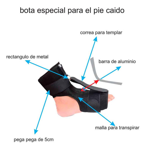 Bota Nocturna Para Pie Caído Dhark Soporte Ortopédico Para