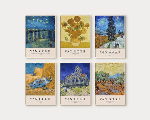 Cuadros,  Van Gogh Minimalistas Set X 6