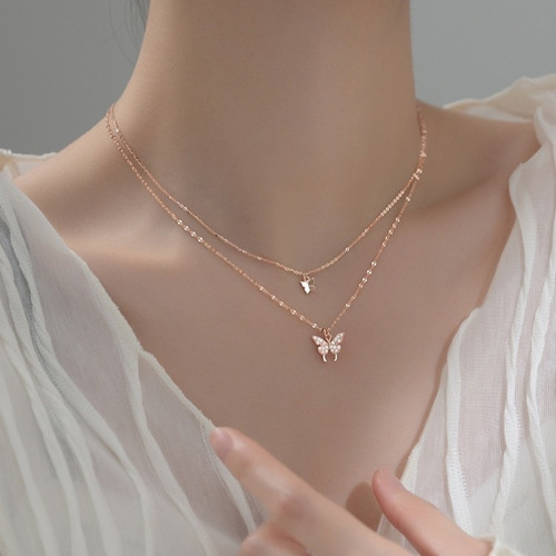 Collar Con Cadena De Clavícula Para Mujer, Diseño De Nicho L