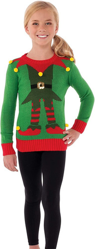 Rubie's 's Costume Disfraz De Elfo Ugly Navidad Suéter Verde
