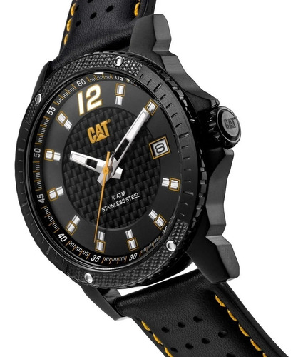 Reloj Cat Cb.161.34.137 Carbon Blade Hombre Malla Cuero Color de la malla Negro Color del bisel Negro Color del fondo Negro