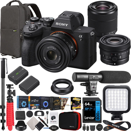 Sony A7 Iv Cuerpo Camara Espejo Marco Completo Kit 2 Lente G