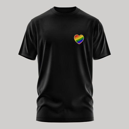 Remera Bordada Personalizada Corazón Lgtb Algodón Unisex